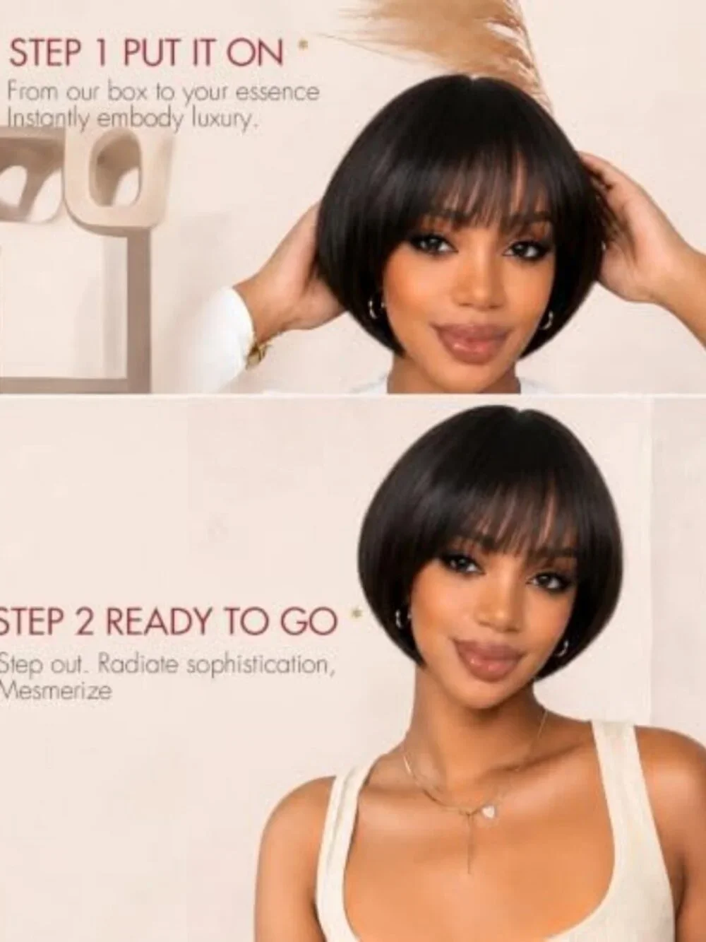 Stylish Short Pixie Cut Human Hair Wig with Bangs - Glueless Lace Closure